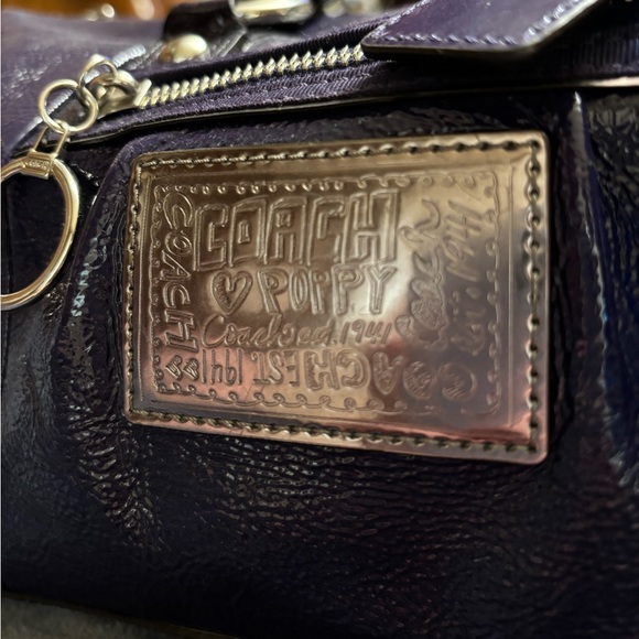 Coach Poppy Purple Patent Purse- Convertible Satchel- Color: Purple - Picture 6 of 7